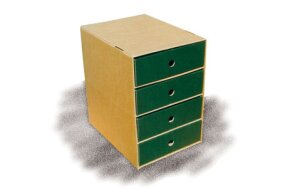 PAPER DRAWER WITH 4 DRAWERS